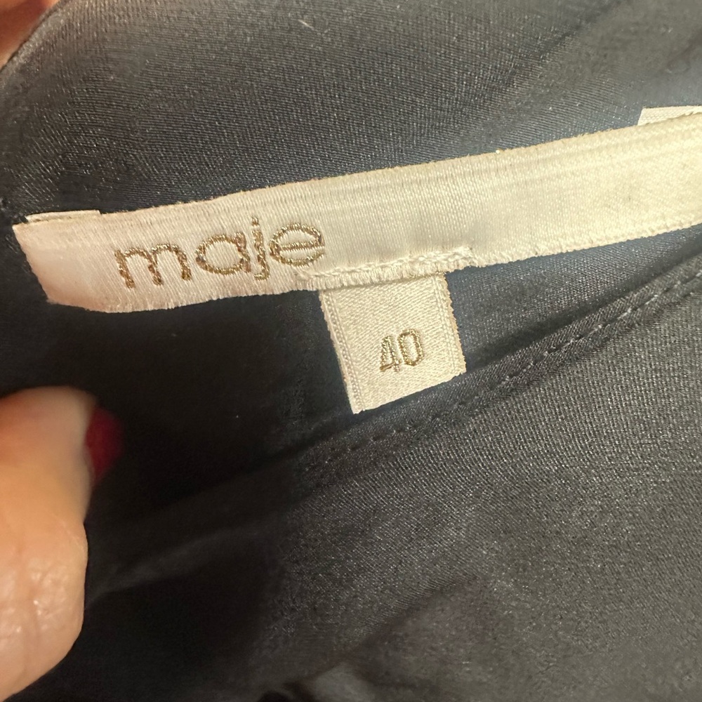 Maje Elegant Black and Navy Skater Dress - Picture 5 of 8